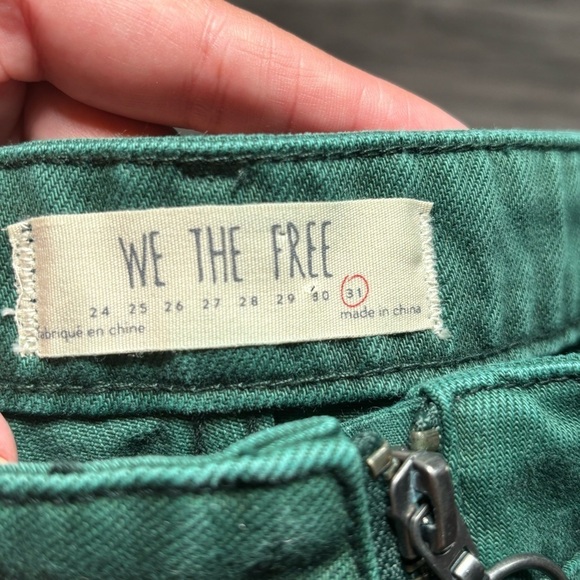 Free People We the Free Zip It Up Mini Jean Skirt Green Cotton size 31 *251 - Picture 8 of 12